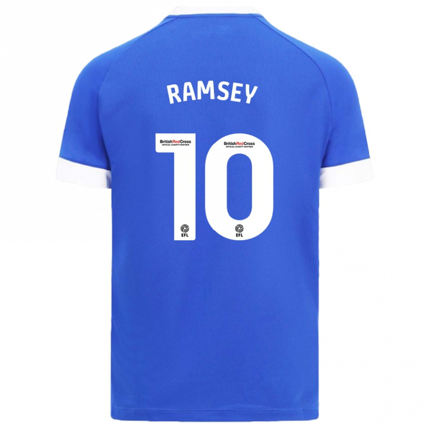 Kids Football Aaron Ramsey #10 Sky Blue Home Jersey 2024/25 T-Shirt