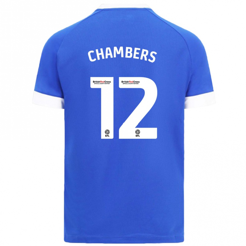 Kids Football Calum Chambers #12 Sky Blue Home Jersey 2024/25 T-Shirt