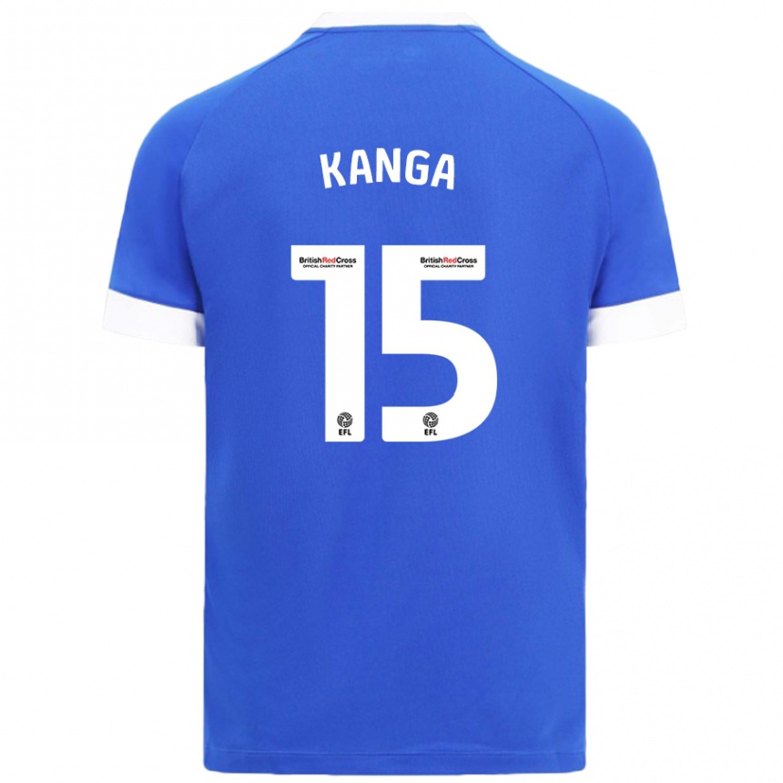 Kids Football Wilfried Kanga #15 Sky Blue Home Jersey 2024/25 T-Shirt