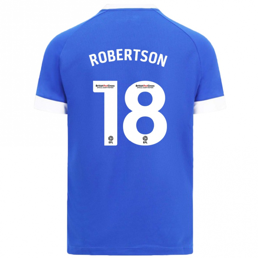 Kids Football Alex Robertson #18 Sky Blue Home Jersey 2024/25 T-Shirt