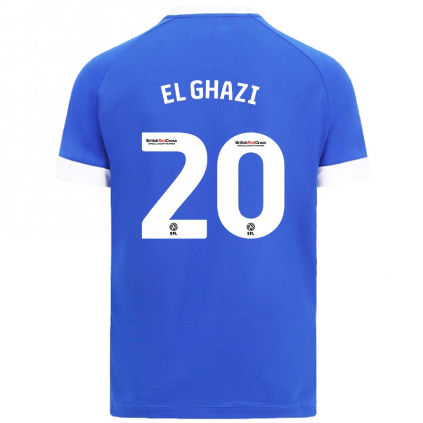 Kids Football Anwar El Ghazi #20 Sky Blue Home Jersey 2024/25 T-Shirt