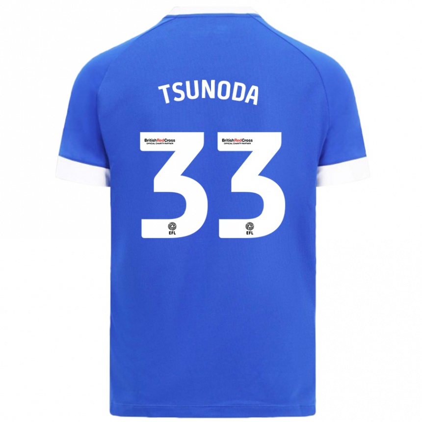 Kids Football Ryotaro Tsunoda #33 Sky Blue Home Jersey 2024/25 T-Shirt