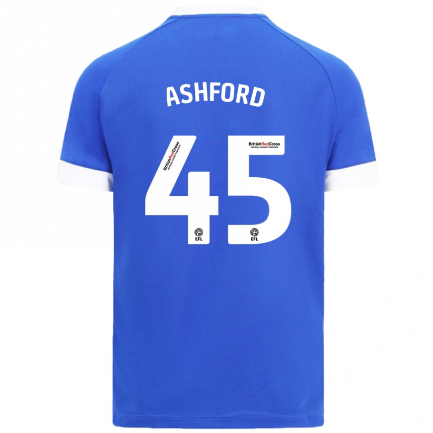 Kids Football Cian Ashford #45 Sky Blue Home Jersey 2024/25 T-Shirt