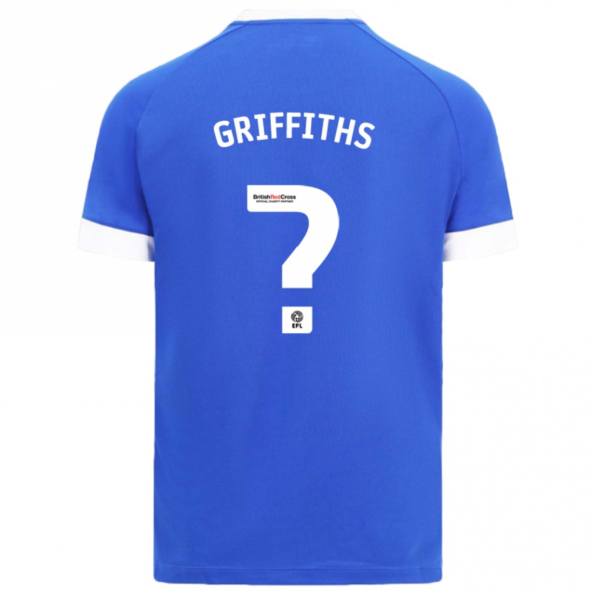 Kids Football Ewan Griffiths #0 Sky Blue Home Jersey 2024/25 T-Shirt