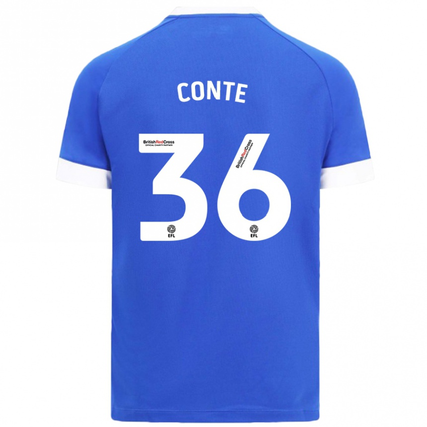 Kids Football Raheem Conte #36 Sky Blue Home Jersey 2024/25 T-Shirt