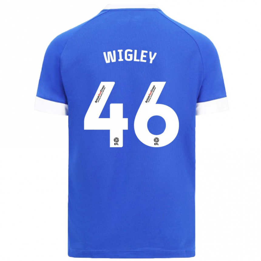 Kids Football Morgan Wigley #46 Sky Blue Home Jersey 2024/25 T-Shirt