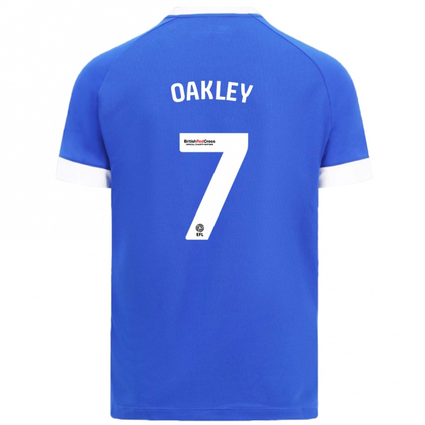 Kids Football Rhianne Oakley #7 Sky Blue Home Jersey 2024/25 T-Shirt