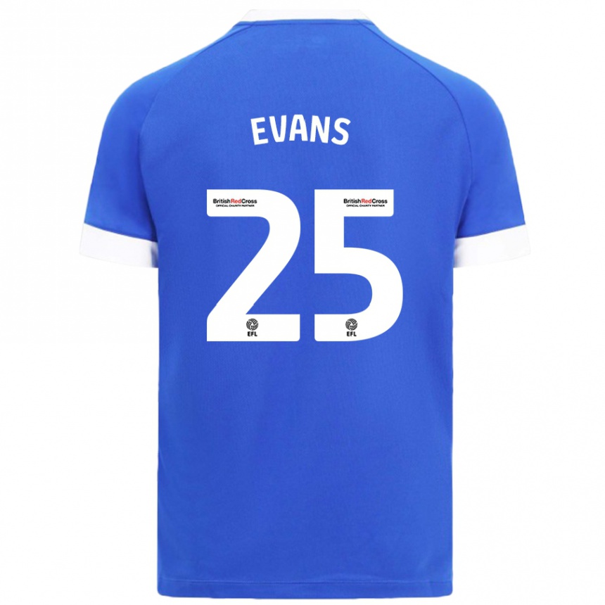 Kids Football Kieron Evans #25 Sky Blue Home Jersey 2024/25 T-Shirt