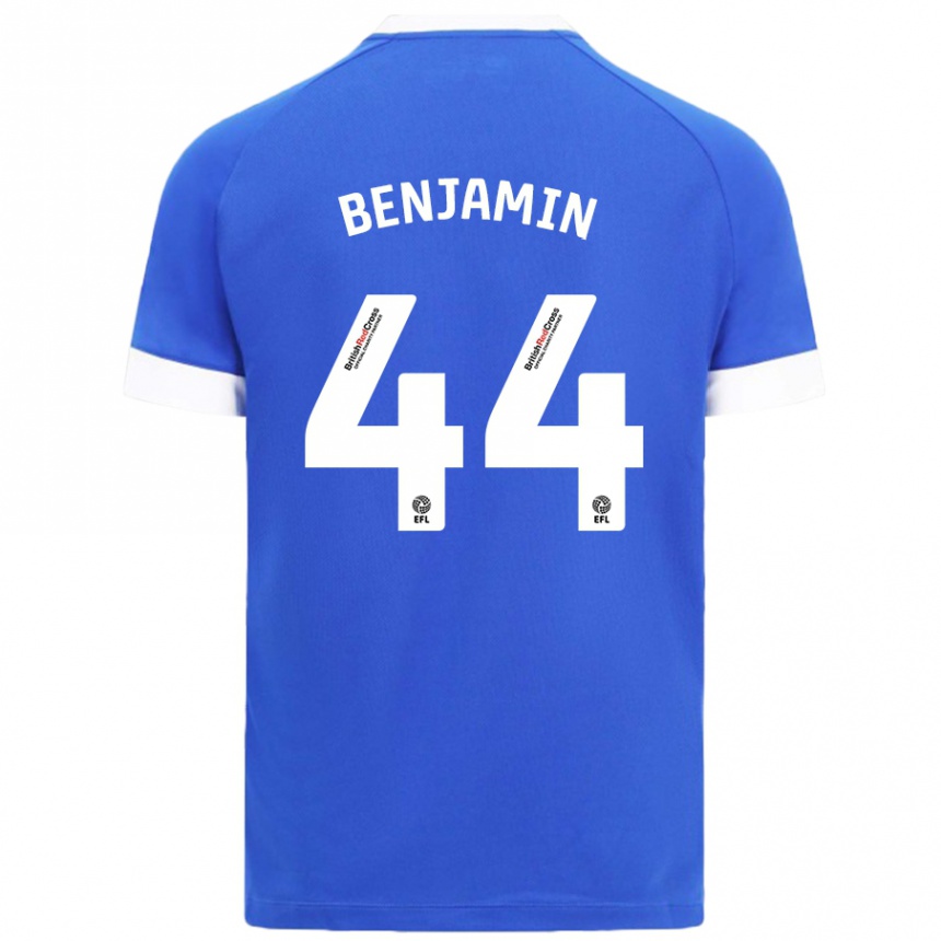 Kids Football Xavier Benjamin #44 Sky Blue Home Jersey 2024/25 T-Shirt