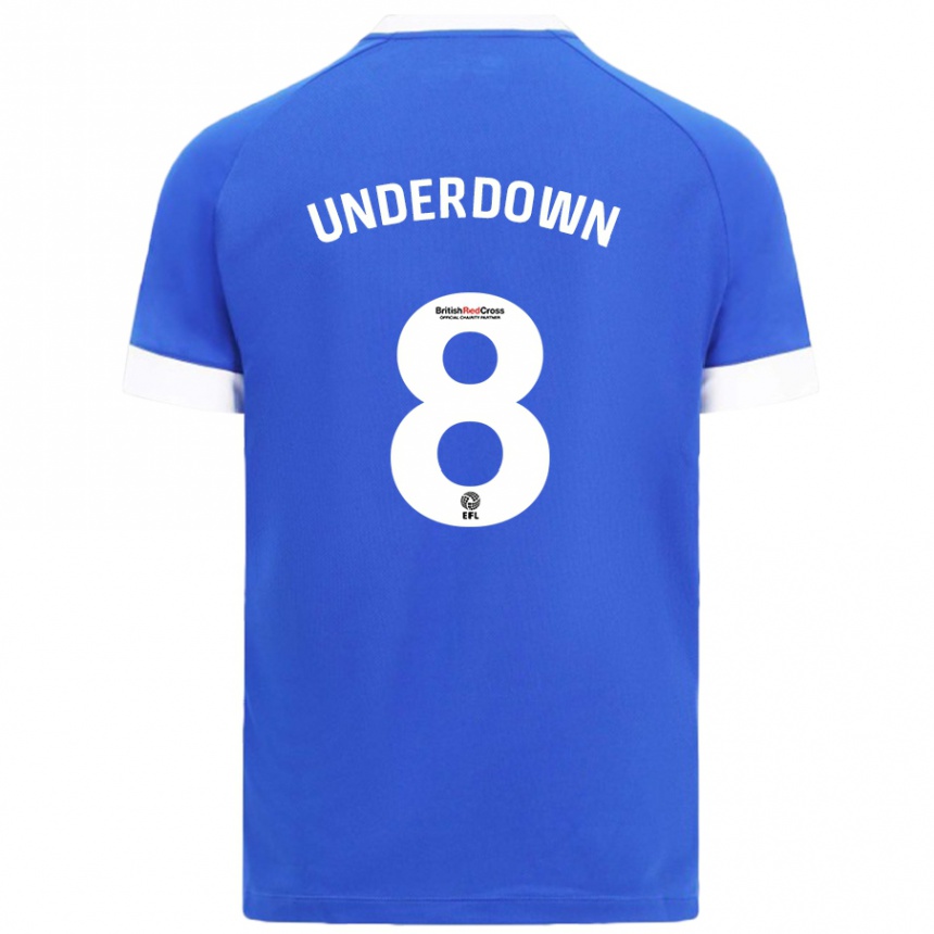 Kids Football Kanisha Underdown #8 Sky Blue Home Jersey 2024/25 T-Shirt