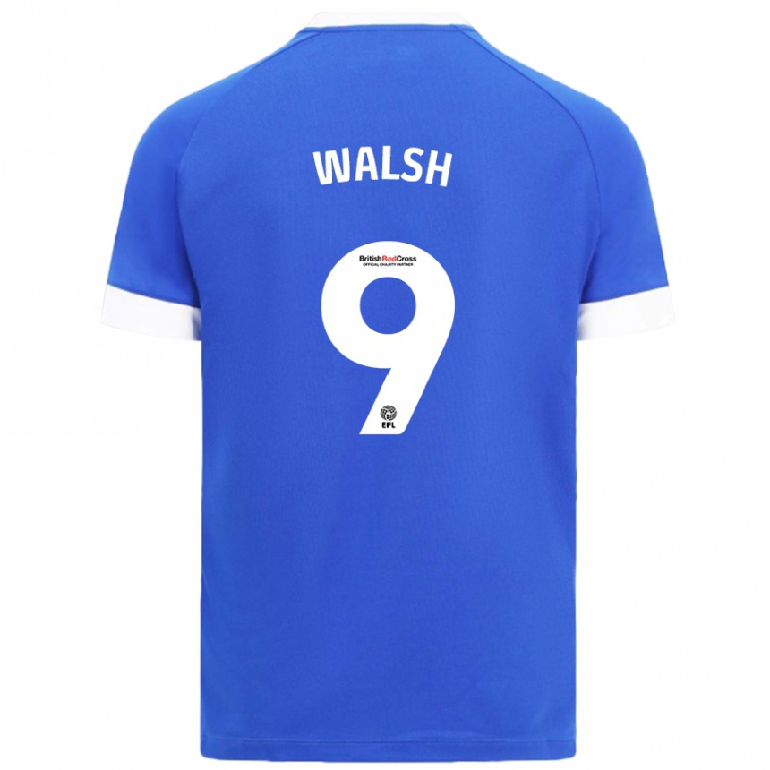 Kids Football Catherine Walsh #9 Sky Blue Home Jersey 2024/25 T-Shirt