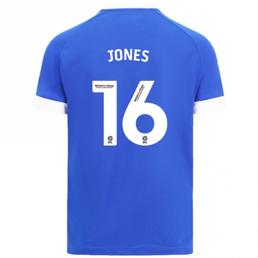 Kids Football Ellie Jones #16 Sky Blue Home Jersey 2024/25 T-Shirt