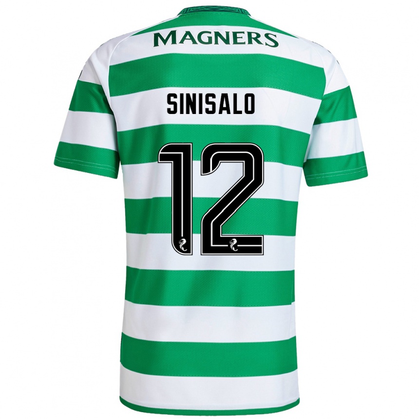 Kids Football Viljami Sinisalo #12 Green White Home Jersey 2024/25 T-Shirt