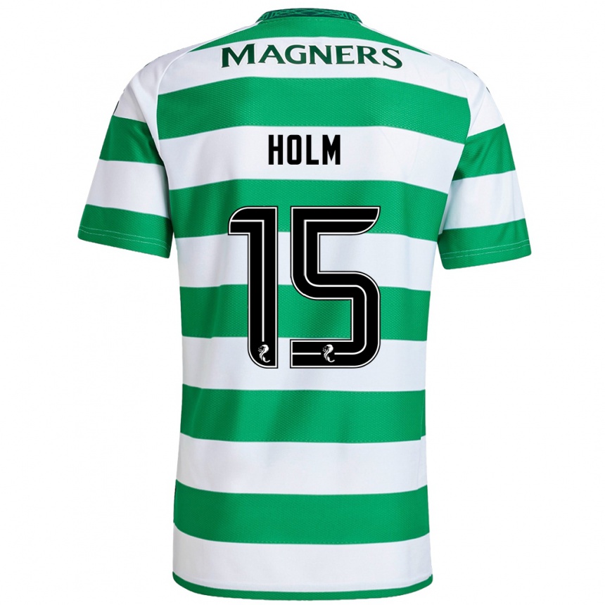 Kids Football Odin Thiago Holm #15 Green White Home Jersey 2024/25 T-Shirt