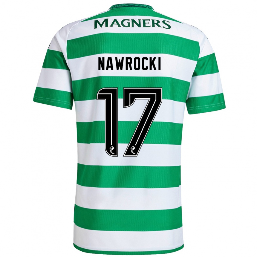 Kids Football Maik Nawrocki #17 Green White Home Jersey 2024/25 T-Shirt