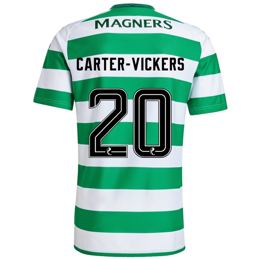 Kids Football Cameron Carter-Vickers #20 Green White Home Jersey 2024/25 T-Shirt