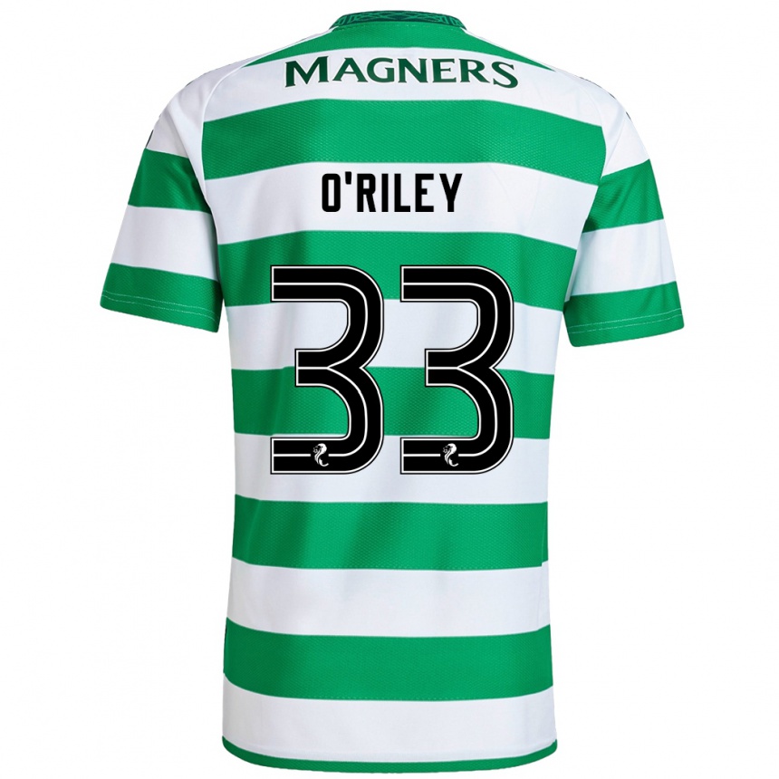 Kids Football Matt O'riley #33 Green White Home Jersey 2024/25 T-Shirt