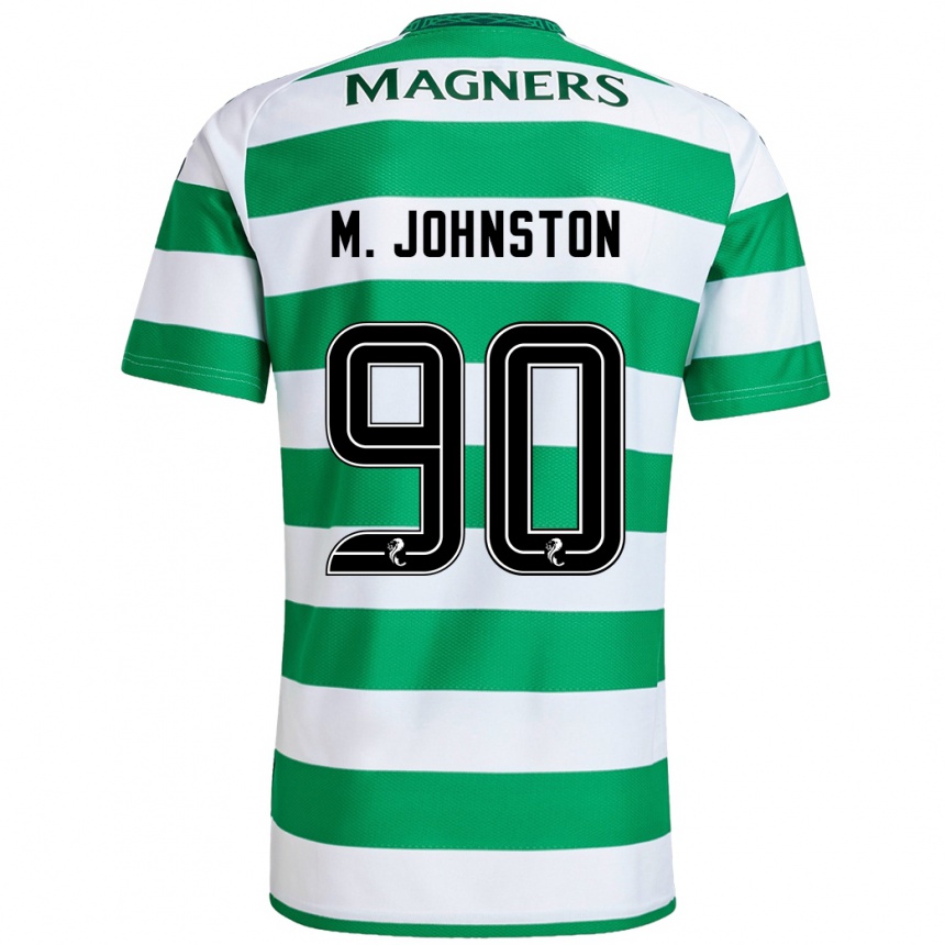 Kids Football Mikey Johnston #90 Green White Home Jersey 2024/25 T-Shirt