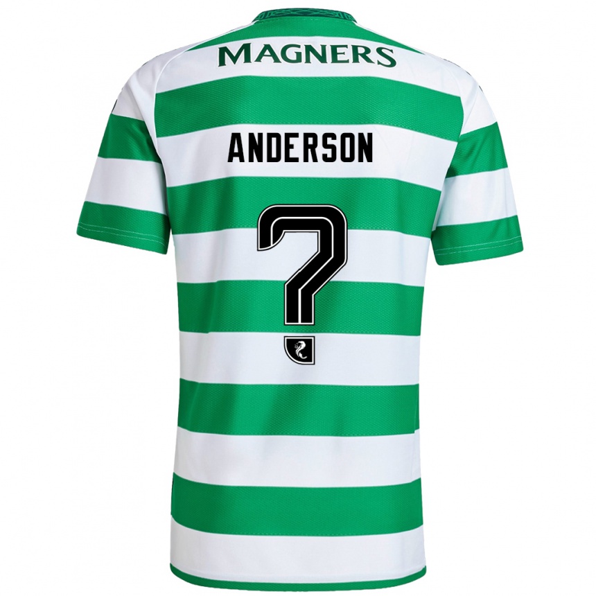 Kids Football Matthew Anderson #0 Green White Home Jersey 2024/25 T-Shirt