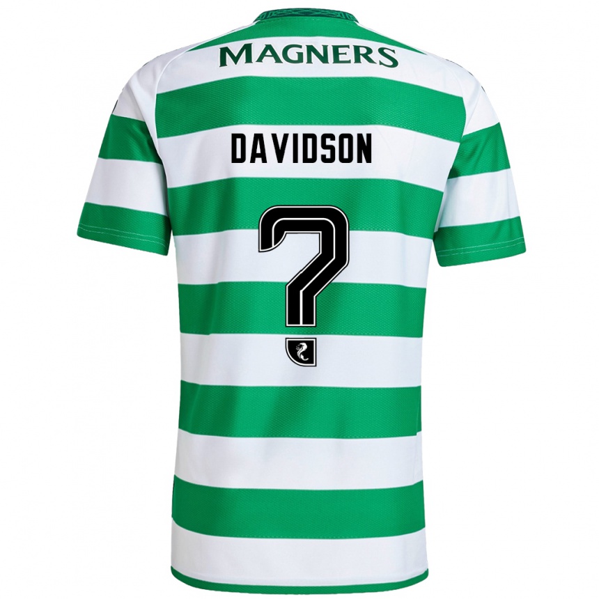 Kids Football Alasdair Davidson #0 Green White Home Jersey 2024/25 T-Shirt