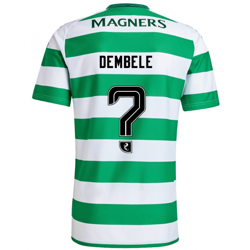 Kids Football Hassan Dembele #0 Green White Home Jersey 2024/25 T-Shirt