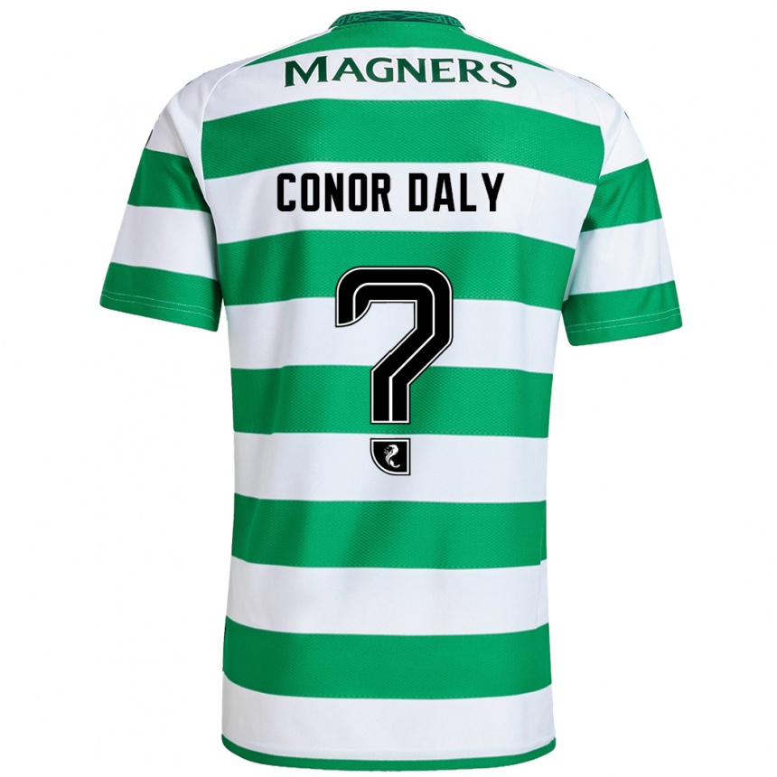 Kids Football Conor Daly #0 Green White Home Jersey 2024/25 T-Shirt