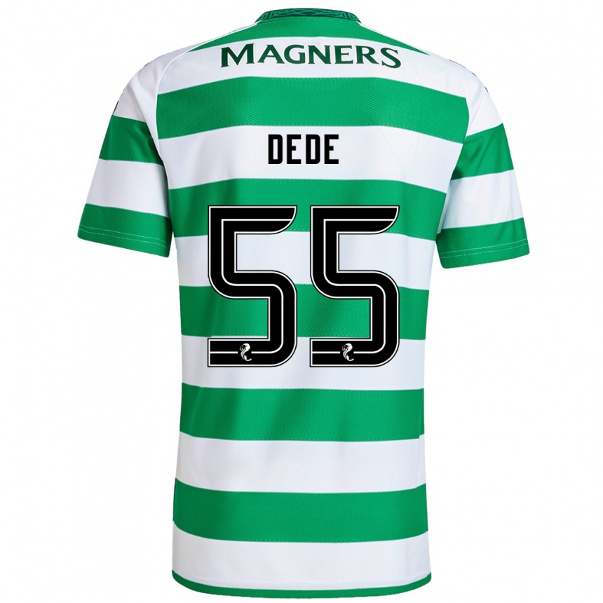 Kids Football Josh Dede #55 Green White Home Jersey 2024/25 T-Shirt