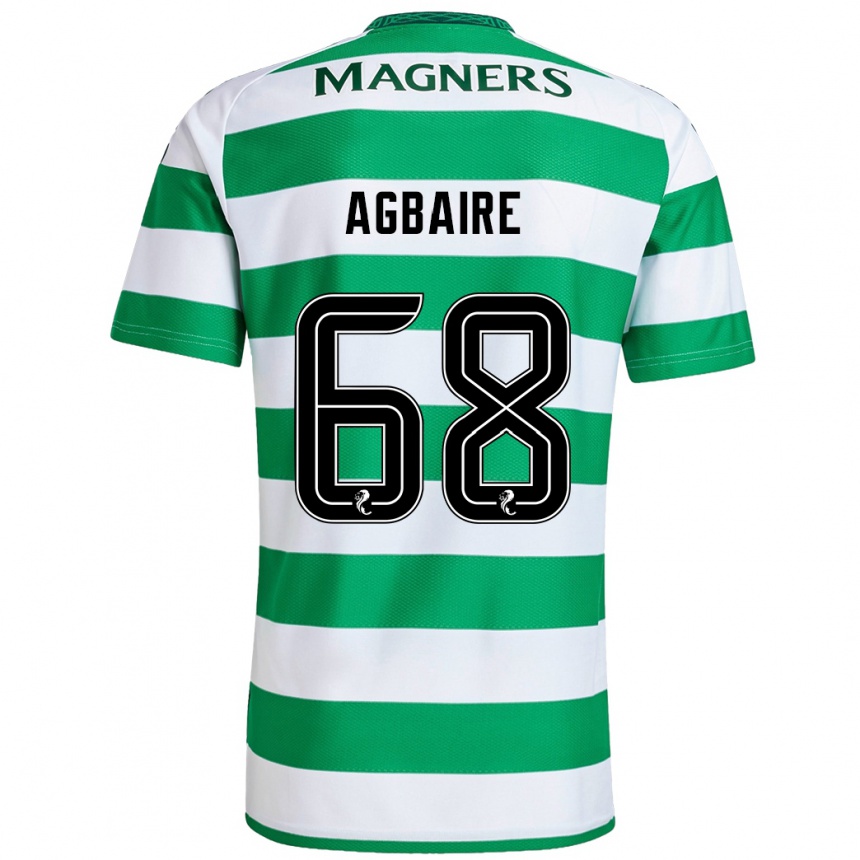 Kids Football Lenny Agbaire #68 Green White Home Jersey 2024/25 T-Shirt