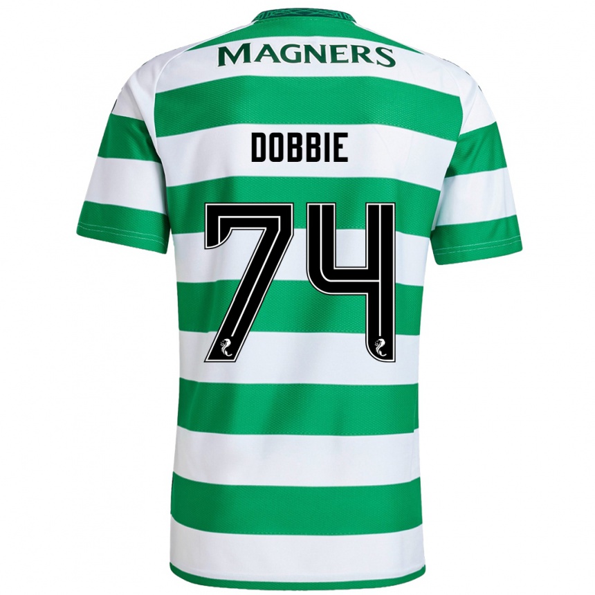 Kids Football Lewis Dobbie #74 Green White Home Jersey 2024/25 T-Shirt