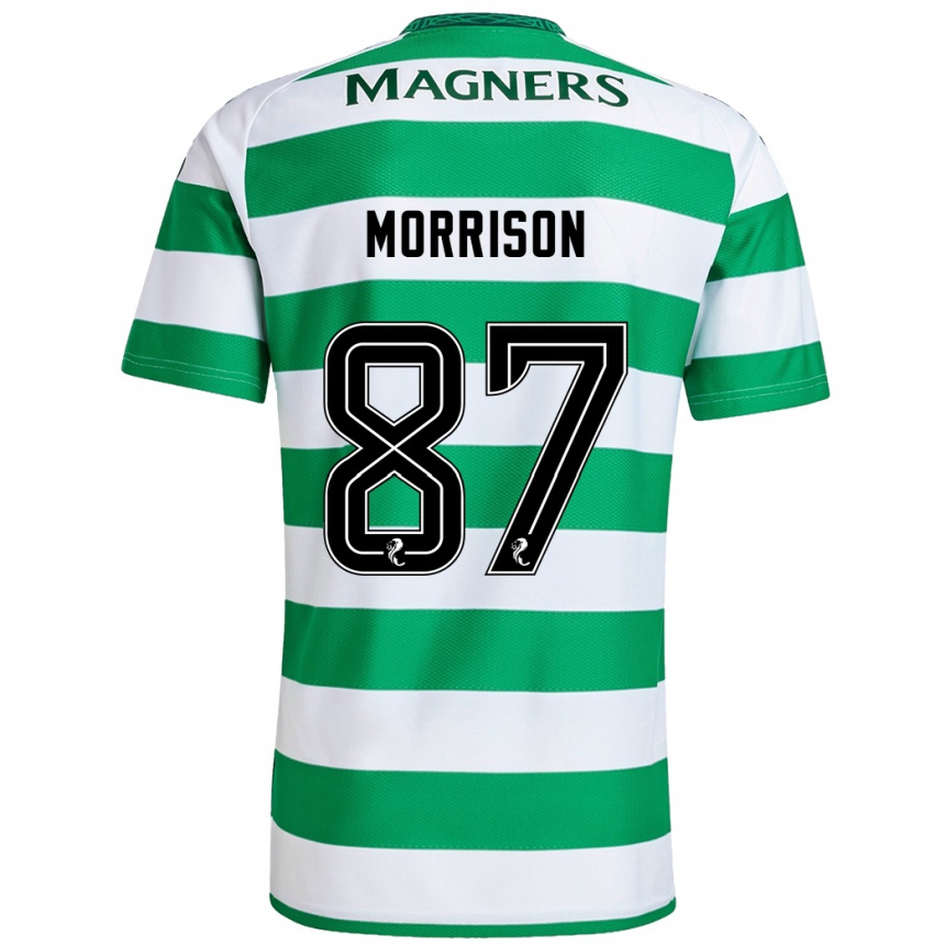 Kids Football Joe Morrison #87 Green White Home Jersey 2024/25 T-Shirt