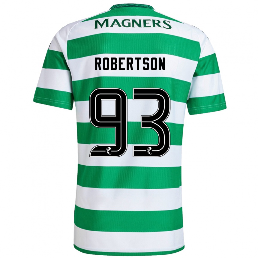 Kids Football Mitchell Robertson #93 Green White Home Jersey 2024/25 T-Shirt