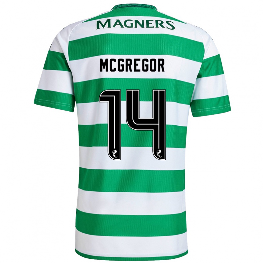 Kids Football Shannon Mcgregor #14 Green White Home Jersey 2024/25 T-Shirt