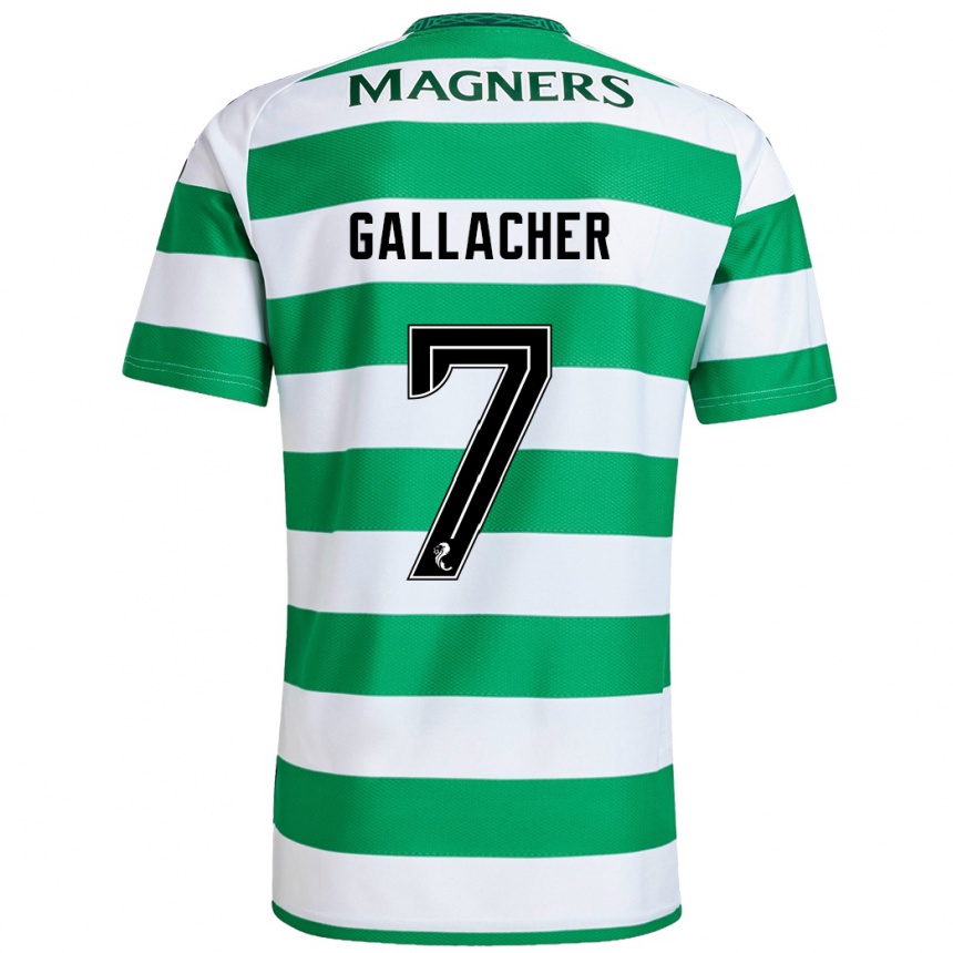 Kids Football Amy Gallacher #7 Green White Home Jersey 2024/25 T-Shirt