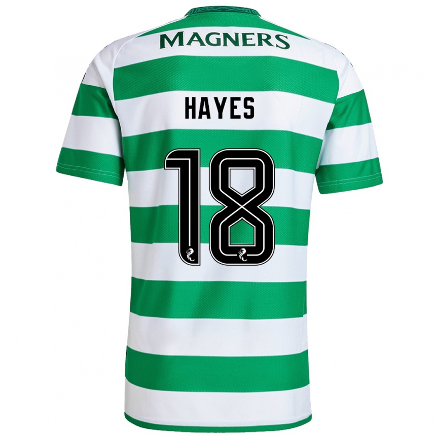 Kids Football Caitlin Hayes #18 Green White Home Jersey 2024/25 T-Shirt