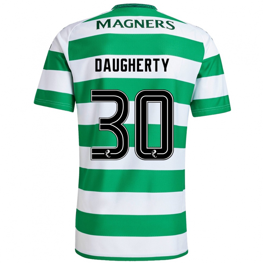 Kids Football Kelsey Daugherty #30 Green White Home Jersey 2024/25 T-Shirt