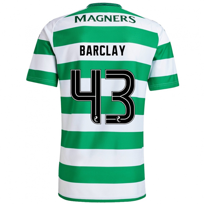 Kids Football Lucy Barclay #43 Green White Home Jersey 2024/25 T-Shirt