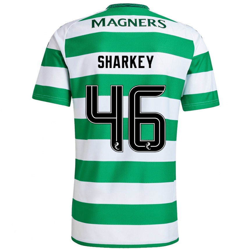 Kids Football Amy Sharkey #46 Green White Home Jersey 2024/25 T-Shirt