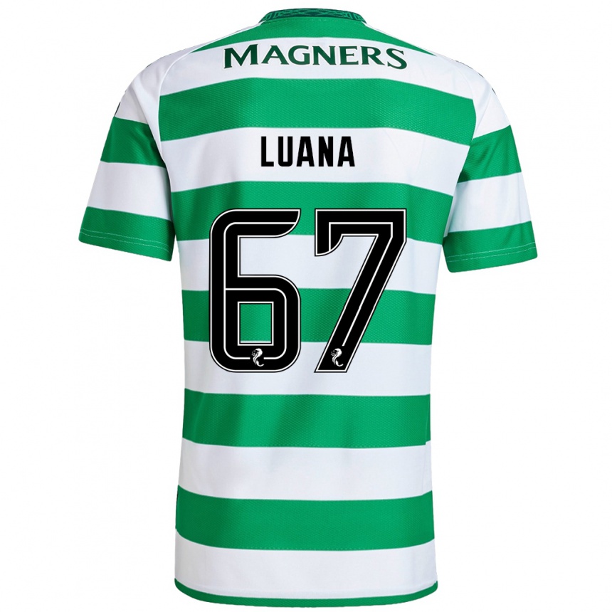 Kids Football Luana Muñoz #67 Green White Home Jersey 2024/25 T-Shirt