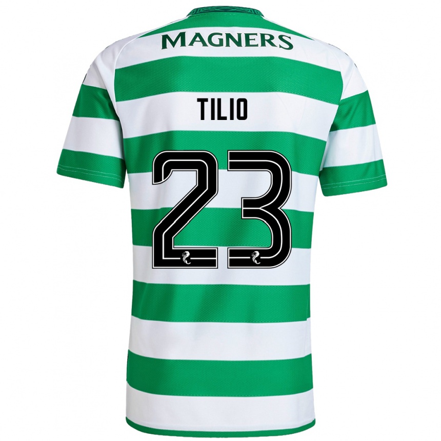 Kids Football Marco Tilio #23 Green White Home Jersey 2024/25 T-Shirt