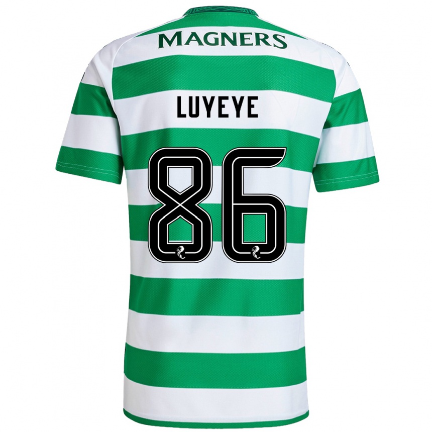 Kids Football Benny-Jackson Luyeye #86 Green White Home Jersey 2024/25 T-Shirt