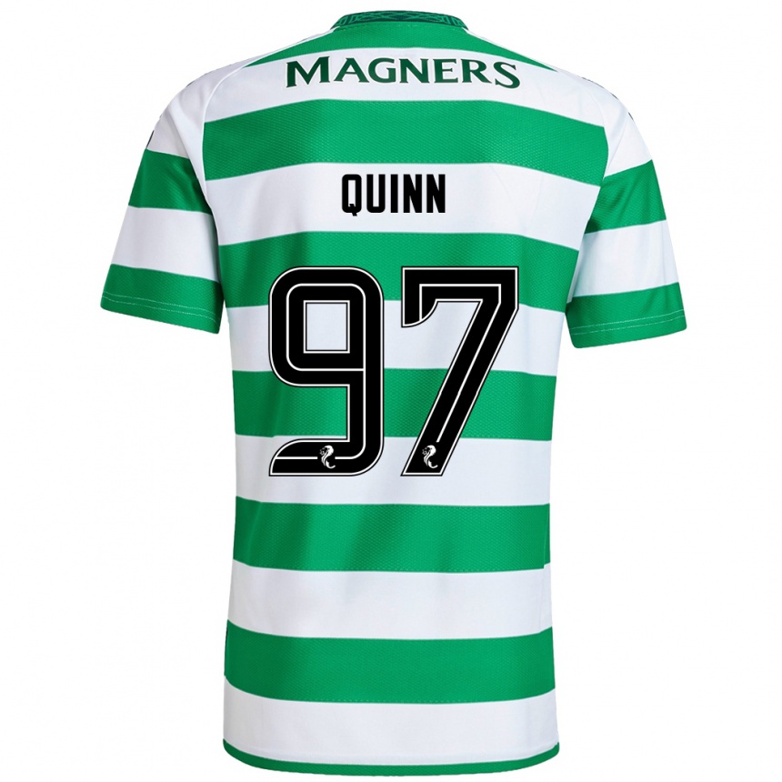 Kids Football Ben Quinn #97 Green White Home Jersey 2024/25 T-Shirt