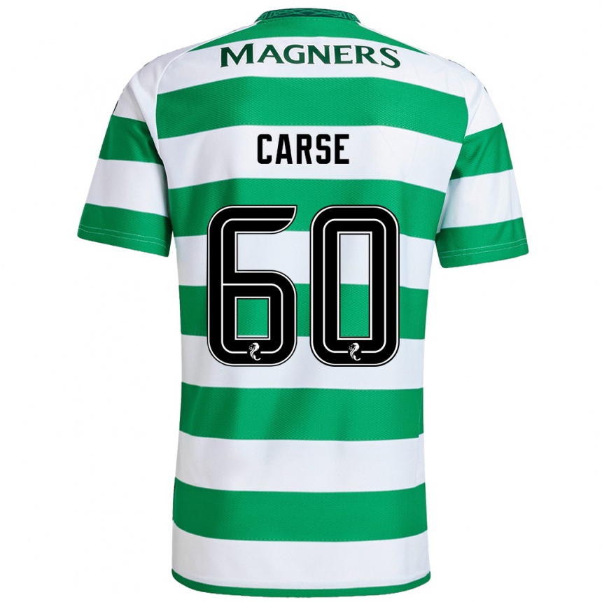 Kids Football Mackenzie Carse #60 Green White Home Jersey 2024/25 T-Shirt