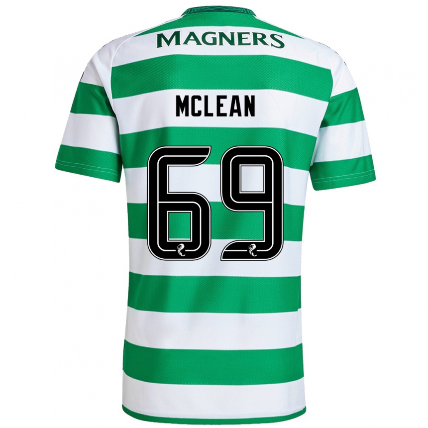 Kids Football Kai Mclean #69 Green White Home Jersey 2024/25 T-Shirt