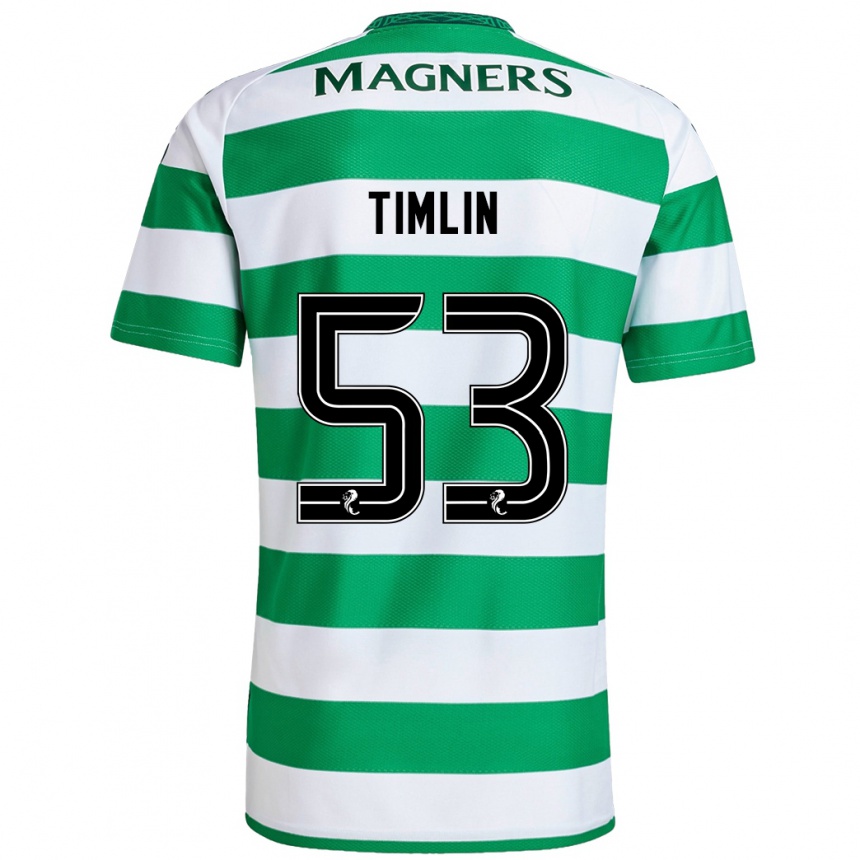 Kids Football Sophie Timlin #53 Green White Home Jersey 2024/25 T-Shirt