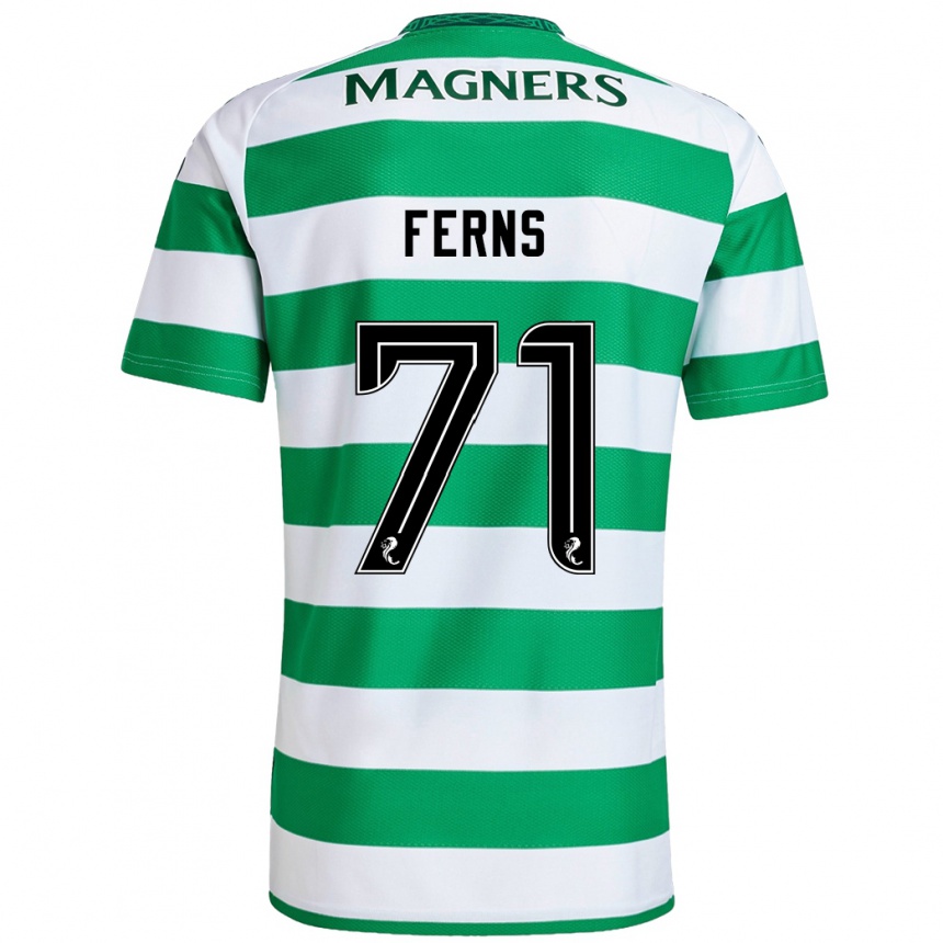 Kids Football Abbie Ferns #71 Green White Home Jersey 2024/25 T-Shirt