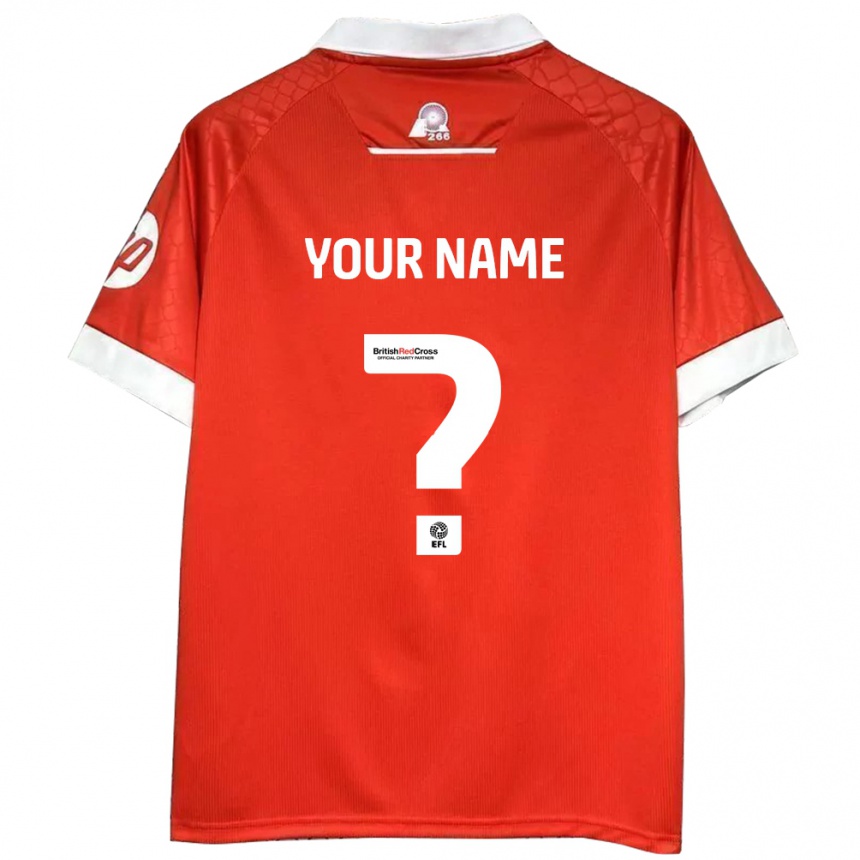 Kids Football Your Name #0 Red White Home Jersey 2024/25 T-Shirt