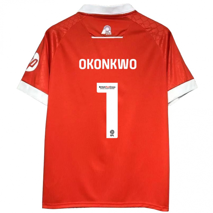 Kids Football Arthur Okonkwo #1 Red White Home Jersey 2024/25 T-Shirt