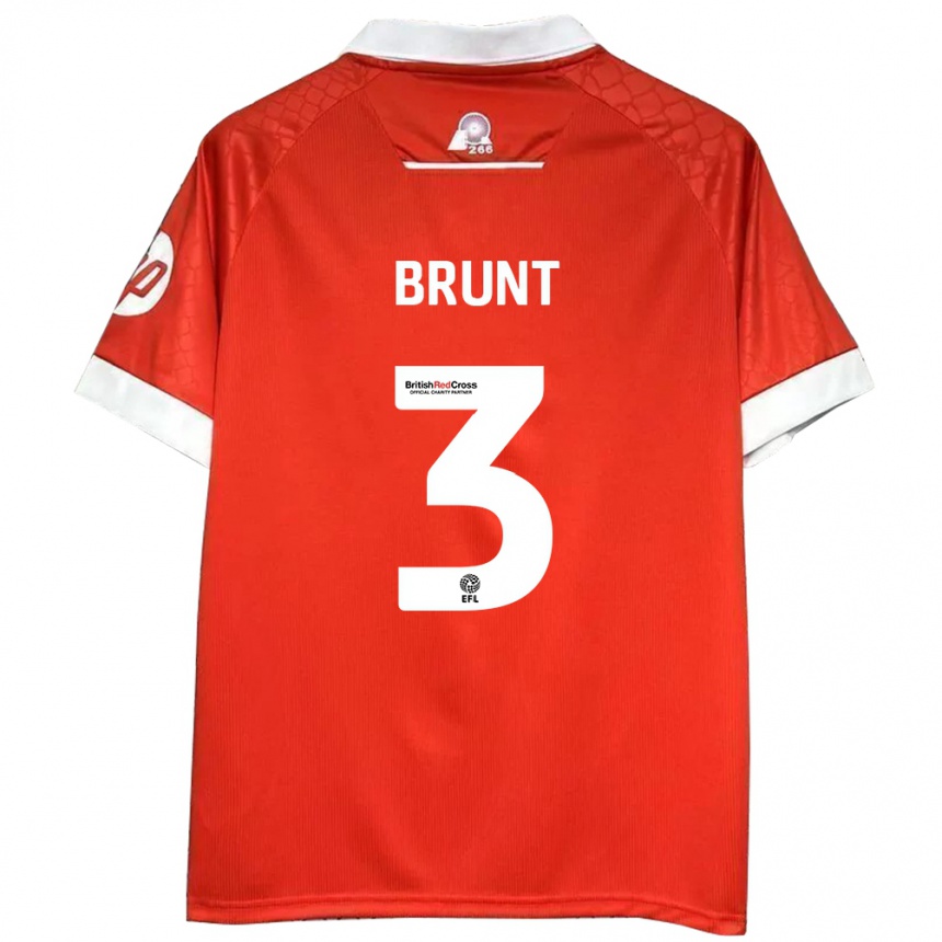 Kids Football Lewis Brunt #3 Red White Home Jersey 2024/25 T-Shirt