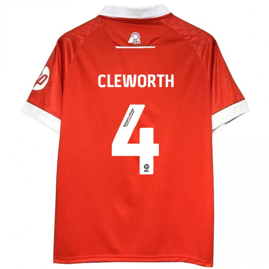 Kids Football Max Cleworth #4 Red White Home Jersey 2024/25 T-Shirt