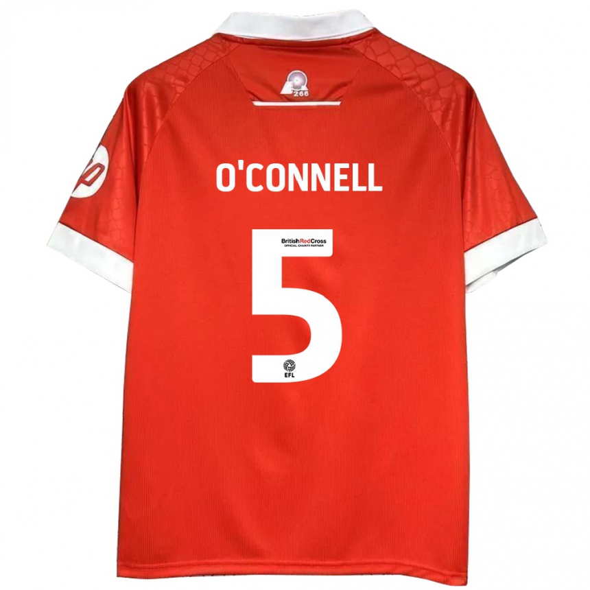 Kids Football Eoghan O'connell #5 Red White Home Jersey 2024/25 T-Shirt